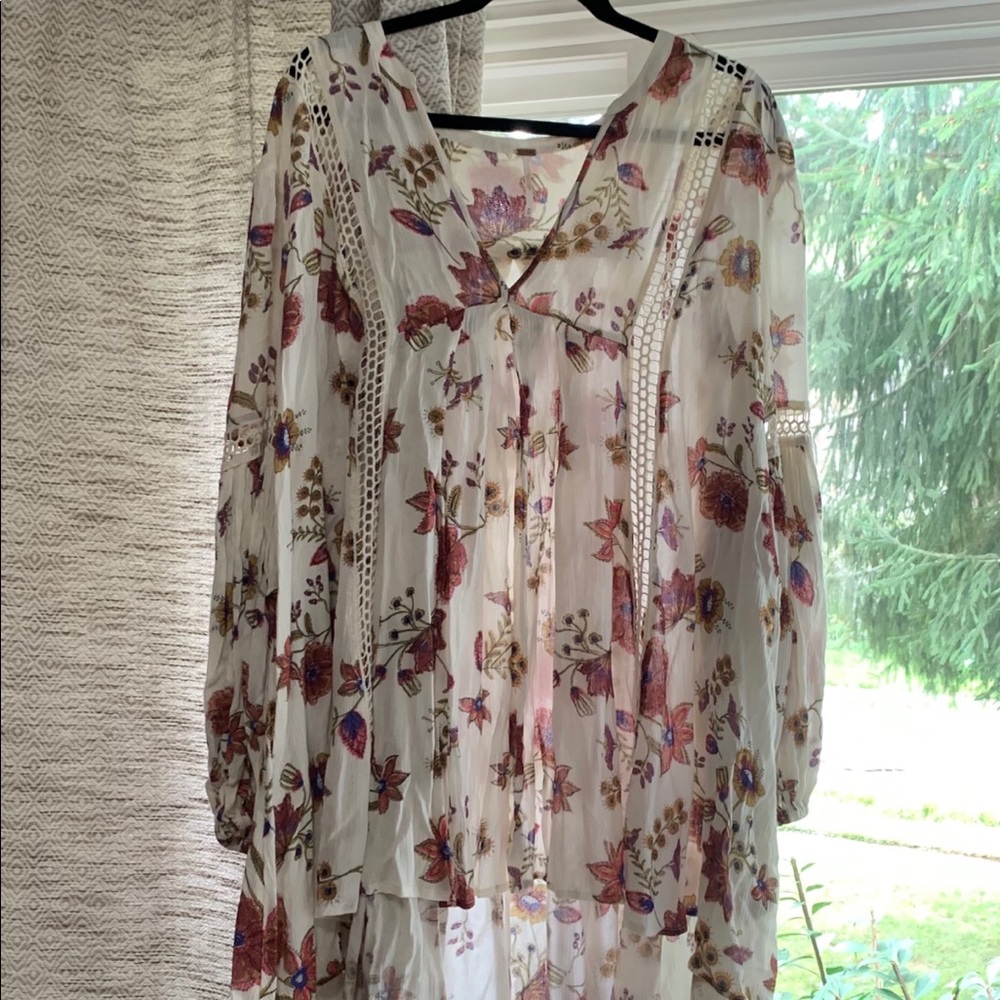 EUC Free People boho floral flowy tunic top